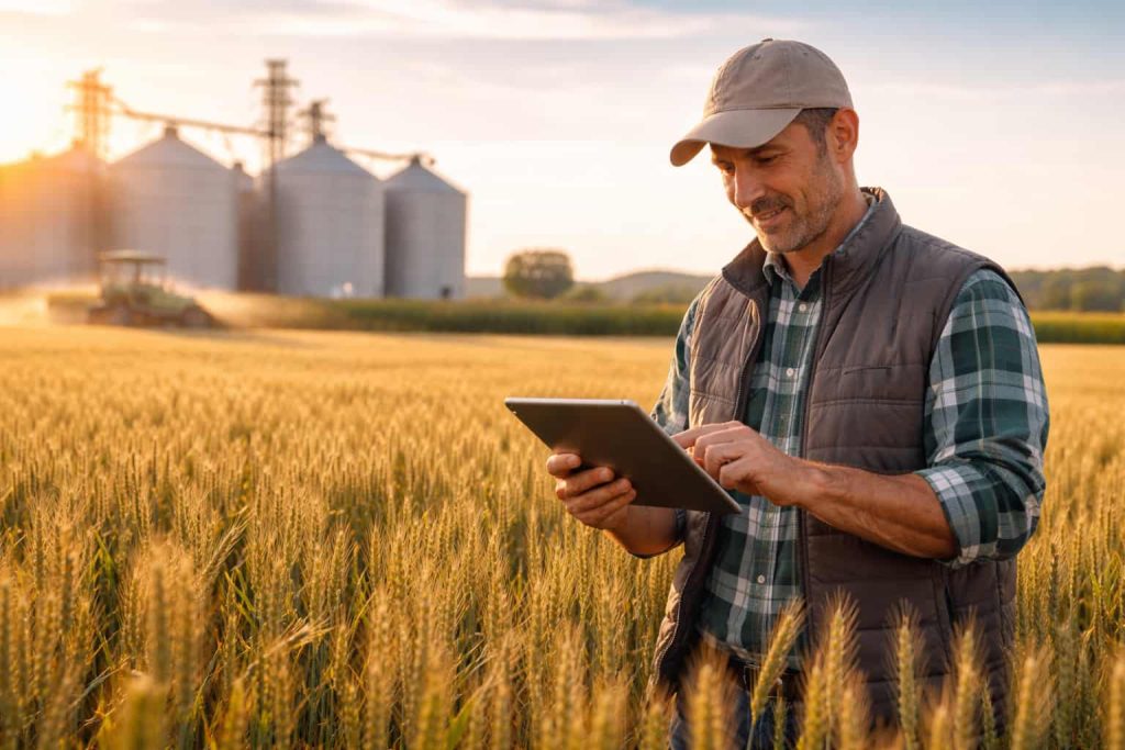 Un agriculteur utilise Axéréal Pro.