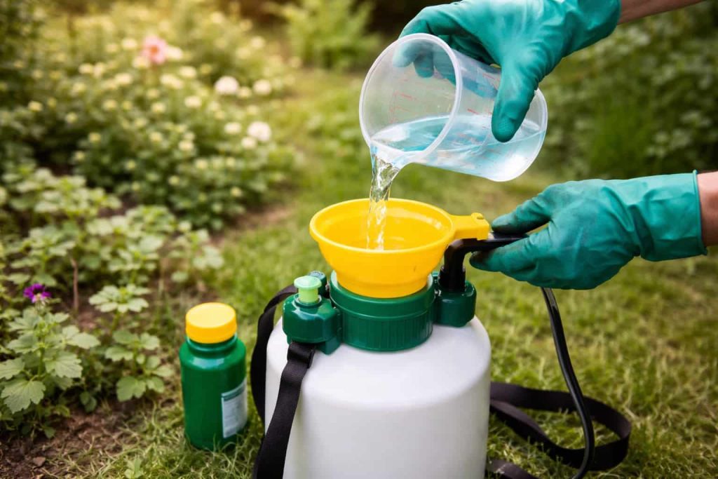 Dosage du Roundup pour 5 litres d'eau.