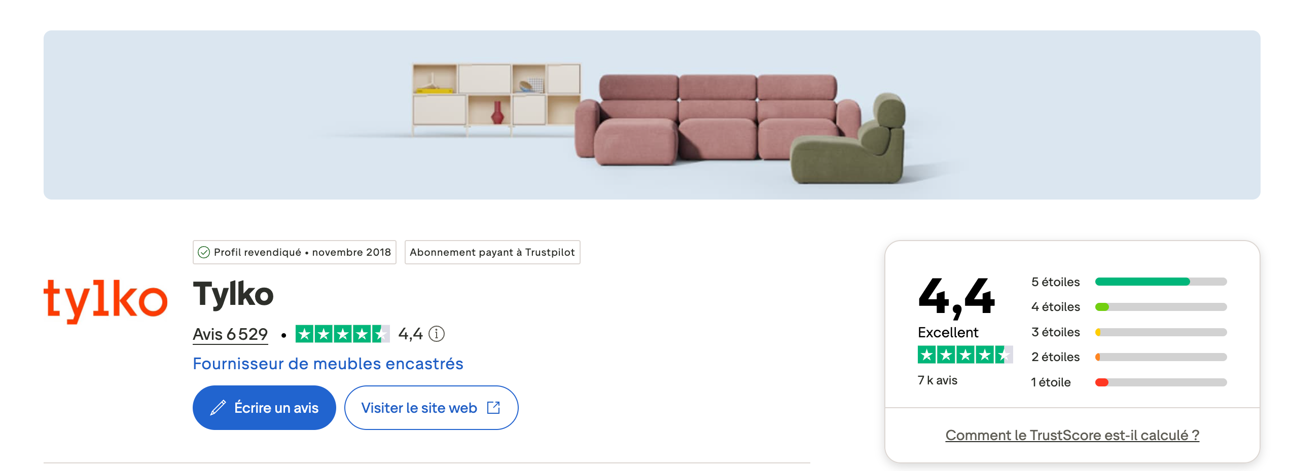 Les avis Trustpilot sur Tylko.