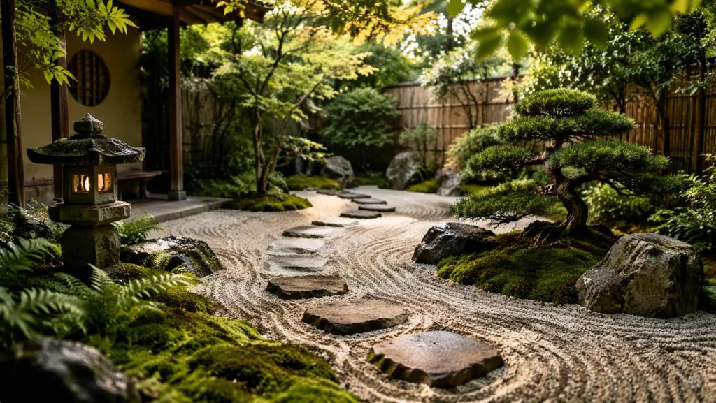Un jardin japonais zen et apaisant.