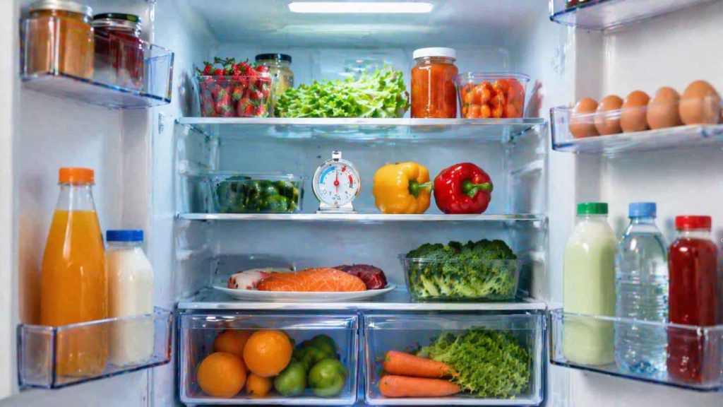 température du frigo et des aliments