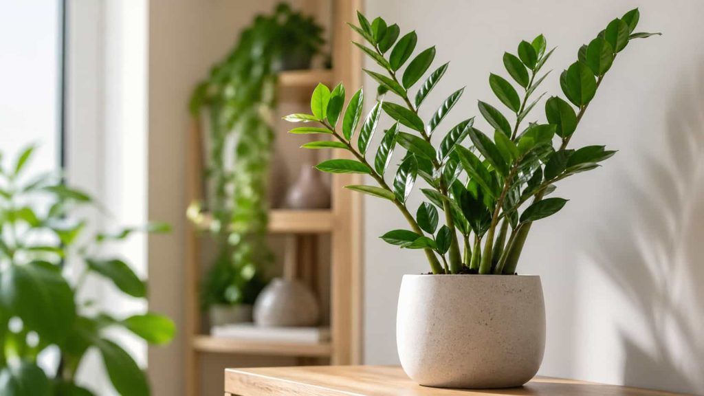 Un zamioculcas en pot.