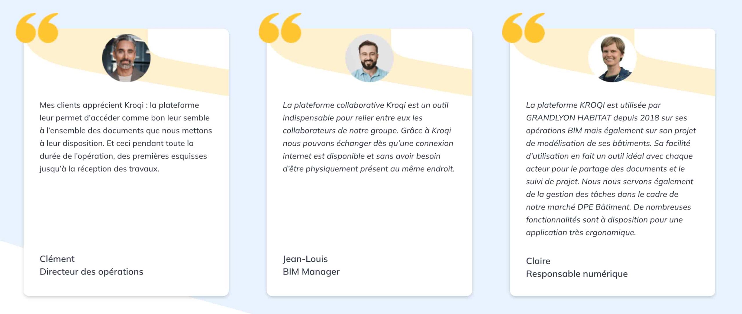 Des témoignages clients sur Kroqi.