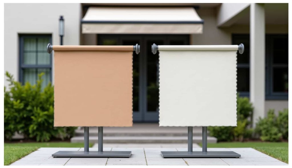 Affichage de toiles sur une terrasse