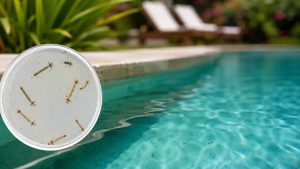Des larves de moustiques dans la piscine.