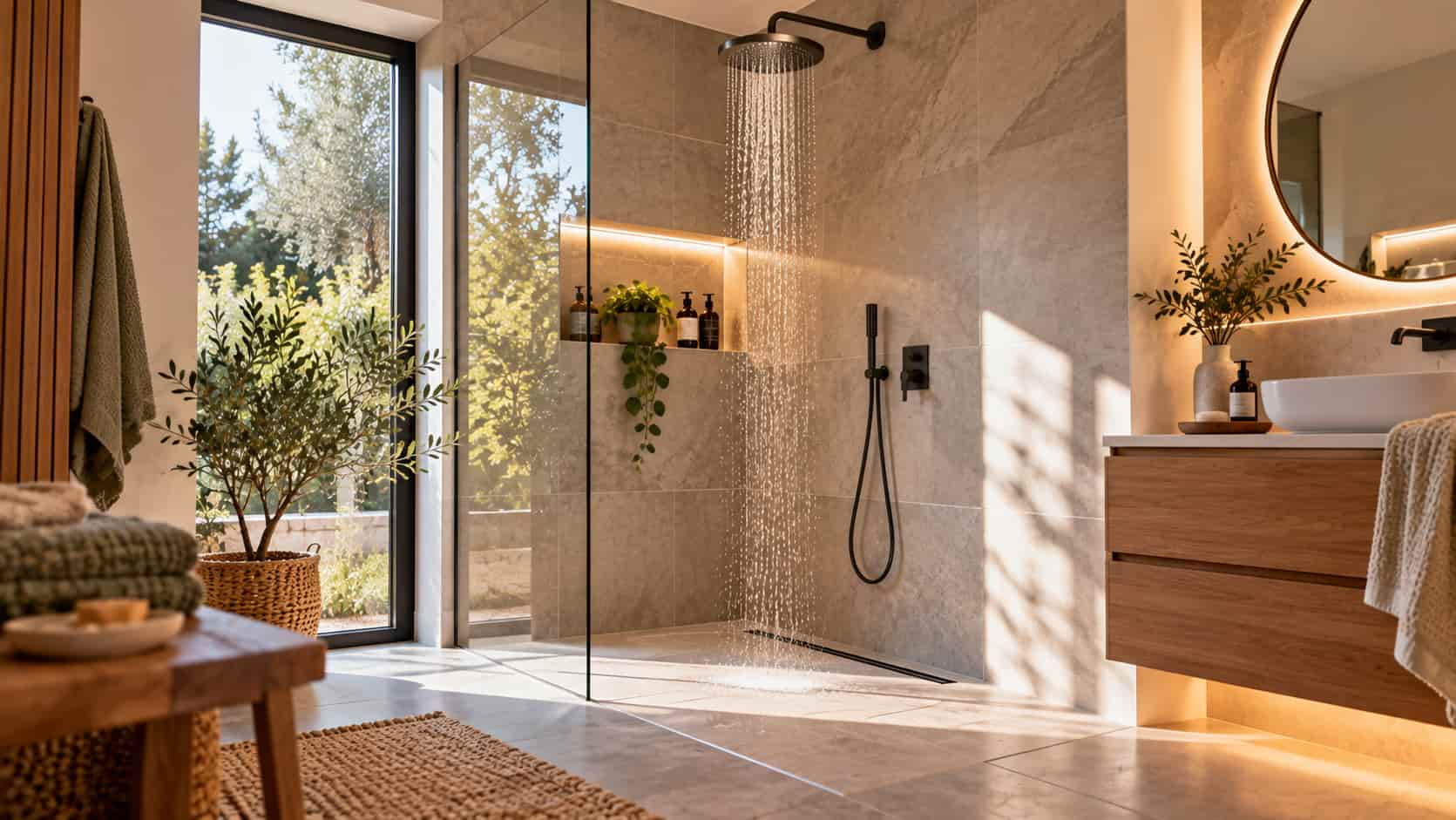 Une douche à l'italienne.
