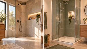 Une douche à l'italienne et un receveur.